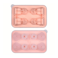 قالب مكعبات ثلج على شكل قطة من السليكون مع غطاء