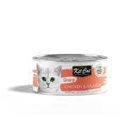 كت كات طعام رطب بالدجاج والسالمون بالمرق70غ