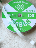 شريط مخمل أبيض عرض 1.3 سم