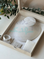 صندوق طقم زجاجي بيج