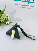 حقيبه جلد مثلت ( زيتي )