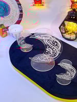 3 شمعدانات اكريلك هلال