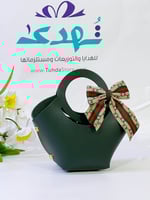 شنطة جلد بفيونكة (زيتي)