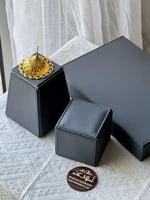 طقم مبخرة جلد رمادي