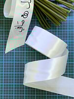 شريط ساتان أبيض عريض ٤سم