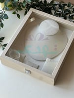 صندوق طقم زجاجي بيج