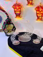 3 شمعدانات اكريلك هلال