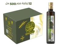 كرتون 12 زجاجة نصف لتر زيت زيتون بكر معصورعلى البا...