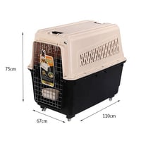 قفص تنقل ضخم للكلاب بكفرات