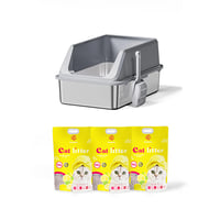 ليتر بوكس بحوض ستانلس عميق + (3 كيس رمل بيتاهوليك...