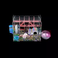 بيت الهامستر قفص شفاف للهامستر مع الملحقات