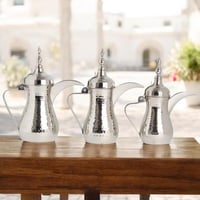 دلة رسلان زينة استيل فضي