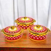 طقم حافظة غضار أحمر هندي