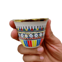 فنجان عسيري مذهب صغير