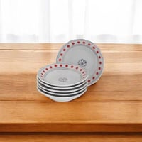 صحن بيالات منقط أحمر (6حبة)