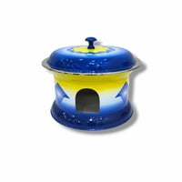 سخان حنيني غضار ازرق بغطاء