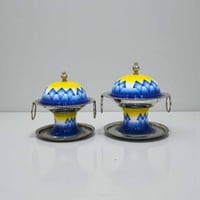 تمرية أستيل نقشة الغضار الأزرق