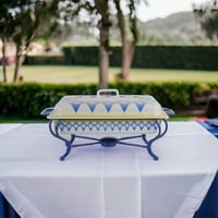 سخان بوفية غضار أزرق مستطيل