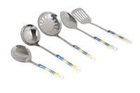 ملعقة طبخ نقشة غضار أزرق