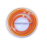 صحن ميلامين غضار عميق أحمر