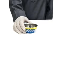 زبدية استيل نقشة غضار ازرق