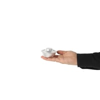 زبدية معدن بغطاء 7.5سم فضي