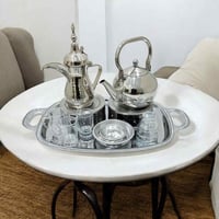 طقم تقديم قهوة شاي فضي