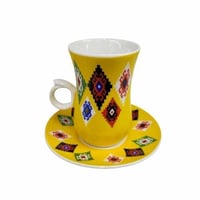 بيالة البادية مع الصحن لون اصفر