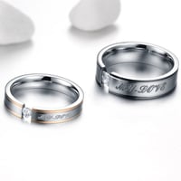 خواتم كابلز خطوبة زواج ارتباط مطلية ذهب ابيض بحرف...