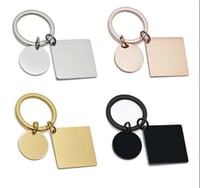 ميدالية مفاتيح بشكل مربع قابلة للكتابة