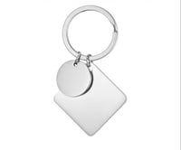 ميدالية مفاتيح بشكل مربع قابلة للكتابة