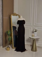 6789 -فستان مخملي شيك ولون فاخر