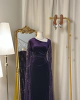 فستان سهرة طويل 5335 ( لونين )