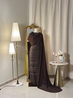 6154- فستان سهره أنيق بتصميم ملكي فاخر