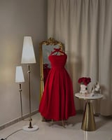 فستان سهره ميدي 5248