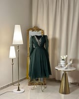 فستان سهرة ميدي 5182 ( 4 الوان )