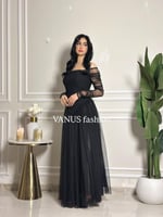 6879 - فستان أسود دانتيل بلمسة راقية