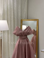 فستان سهرة ميدي ( 3 ألوان) 3787