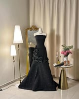 فستان سهرة طويل مع قلفز 4884