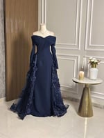 6767 - فستان طويل كحلي باكمام