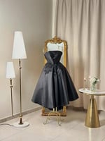 6347 - الفستان الأسود الميدي الفاخر