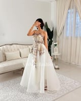 4876- فستان سكري فاخر بتطريز ملوكي فريد