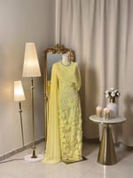 6476 - فستان أصفر أنيق بلمسة ربيعية