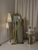 6532 - فستان سهرة بلون زيتي فخم