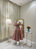 فستان سهرة ميدي ( 3 ألوان) 3787