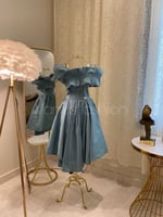 فستان سهرة ميدي(3 الوان) 3466