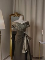 6299 ~ فستان سهرة طويل لونين