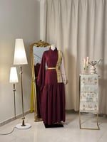 جلابية بورجوندي بتصميم فاخر وجذاب 5502