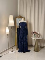 6451- فستان كحلي راقي بلمسة فخامة