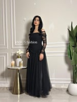 6879 - فستان أسود دانتيل بلمسة راقية